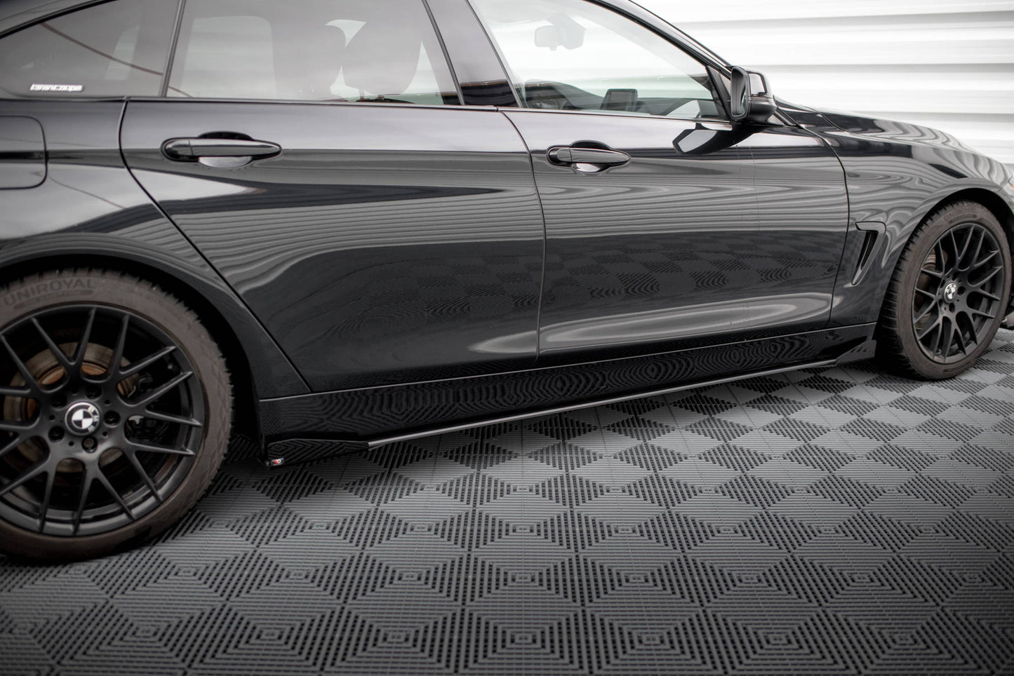 Maxton Street Pro Seitenschweller Ansatz für + Flaps BMW 4er Gran Coupe F36 schwarz Hochglanz