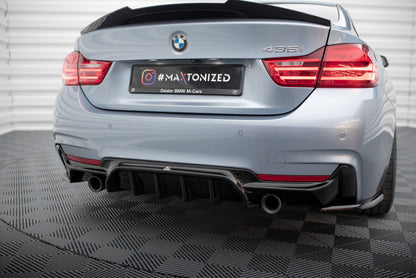 Maxton Diffusor Heck Ansatz für BMW 4er Coupe / Gran Coupe / Cabrio M-Paket F32 / F36 / F33 (Version mit Einzelauspuff auf...