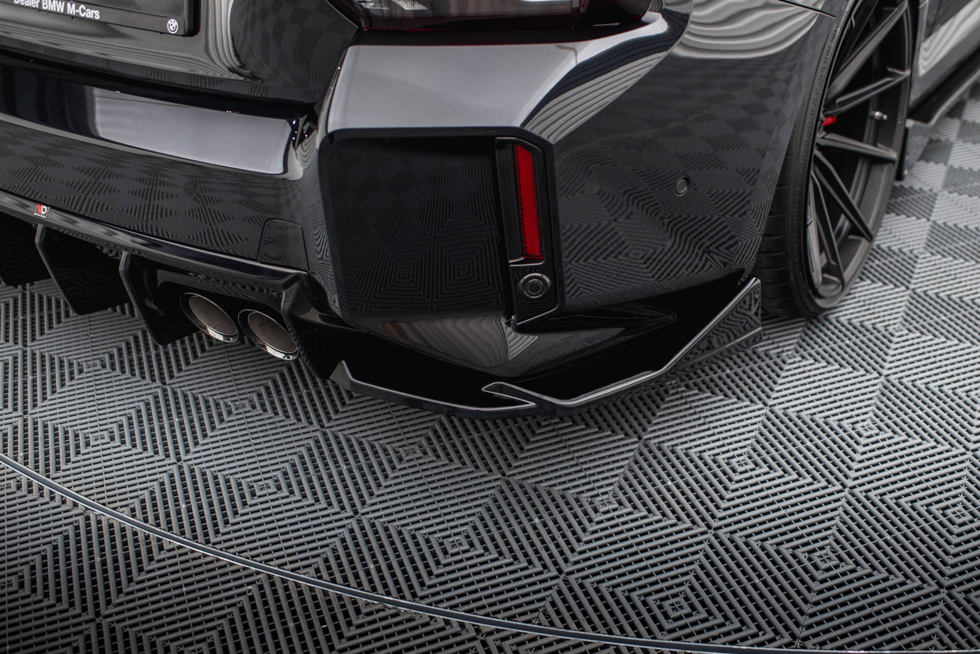 Maxton Heck Ansatz Flaps Diffusor V.4 für BMW M2 G87 schwarz Hochglanz