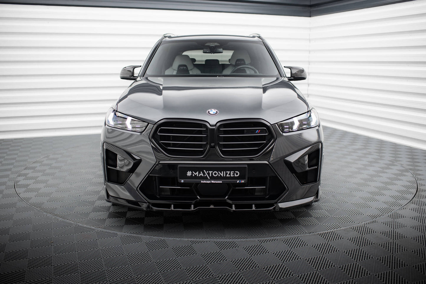 Maxton Front Ansatz V.1 für BMW X5 M F95 Facelift schwarz Hochglanz