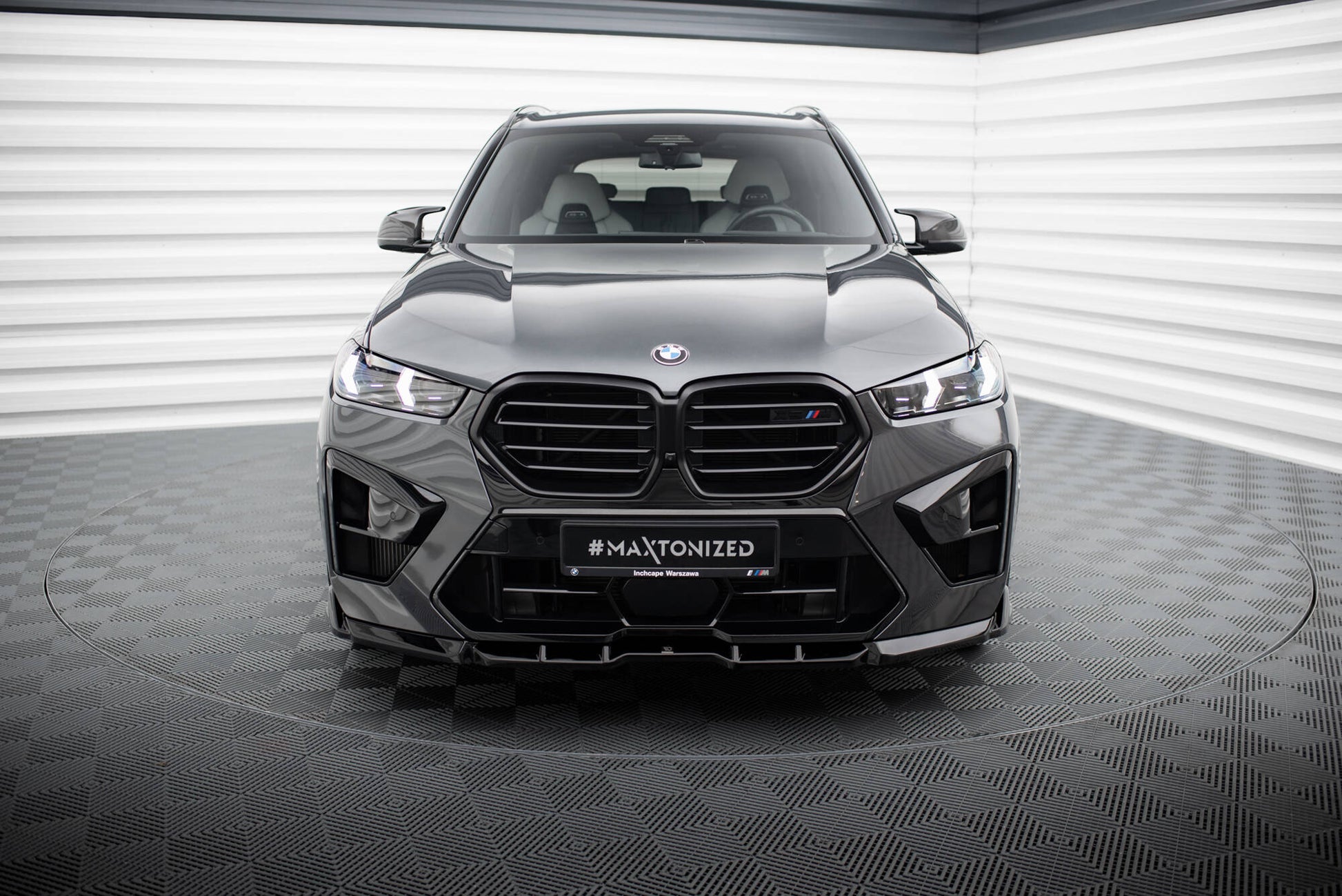 Maxton Front Ansatz V.1 für BMW X5 M F95 Facelift schwarz Hochglanz