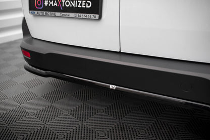 Maxton Zentrale Hinten Splitte Ford Transit Connect Mk2 Facelift schwarz Hochglanz