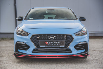Maxton Robuste Racing Front Ansatz für passend +Flaps für Hyundai I30 N Mk3 Hatchback / Fastback schwarz Hochglanz