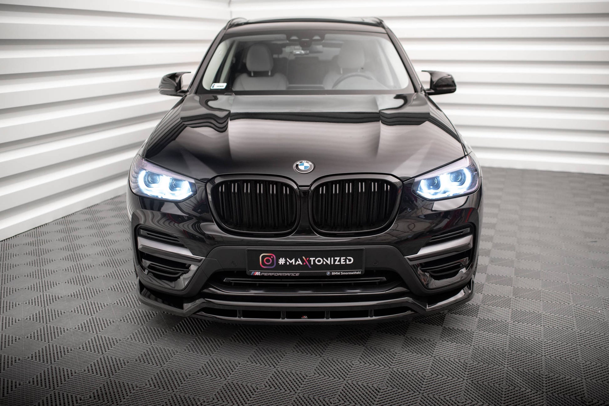 Maxton Front Ansatz für BMW X3 G01 schwarz Hochglanz