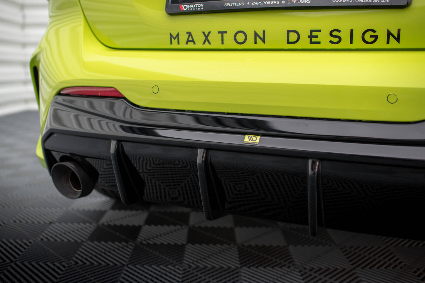 Maxton Diffusor Heck Ansatz V.3 für BMW 1er F40 M-Paket/ M135i (Einzelauspuff-Version)