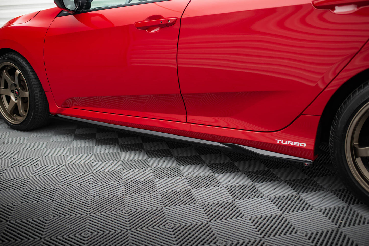 Maxton Seitenschweller Ansatz für Honda Civic SI Mk10 schwarz Hochglanz