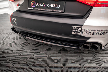 Maxton Mittlerer Diffusor Heck Ansatz für Audi S8 D4 schwarz Hochglanz
