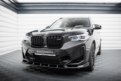 Maxton Front Ansatz V.1 für BMW X3 M F97 Facelift schwarz Hochglanz