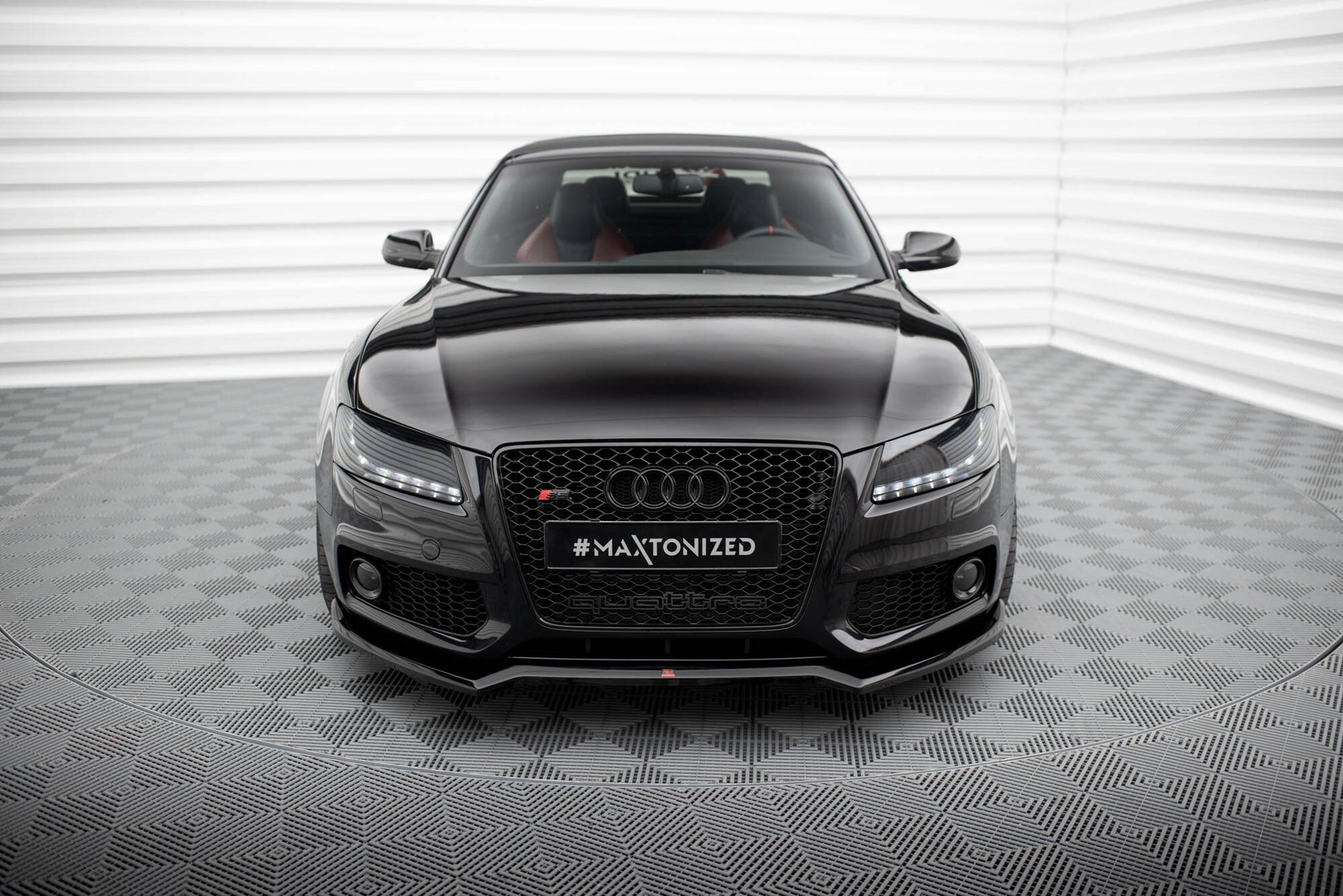 Maxton Front Ansatz V.3 für Audi S5 / A5 S-Line 8T schwarz Hochglanz