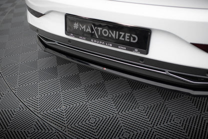 Maxton Zentrale Hinten Splitte Hyundai I30 Mk3 Facelift schwarz Hochglanz