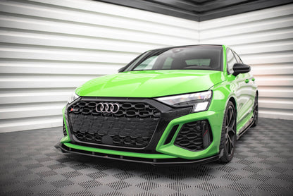 Maxton Street Pro Front Ansatz für +Flaps für V.1 + Flaps Audi RS3 8Y schwarz Hochglanz