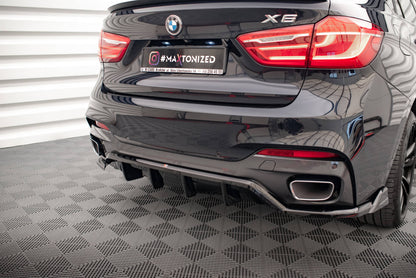 Maxton Mittlerer Diffusor Heck Ansatz DTM Look für BMW X6 M-Paket F16 schwarz Hochglanz