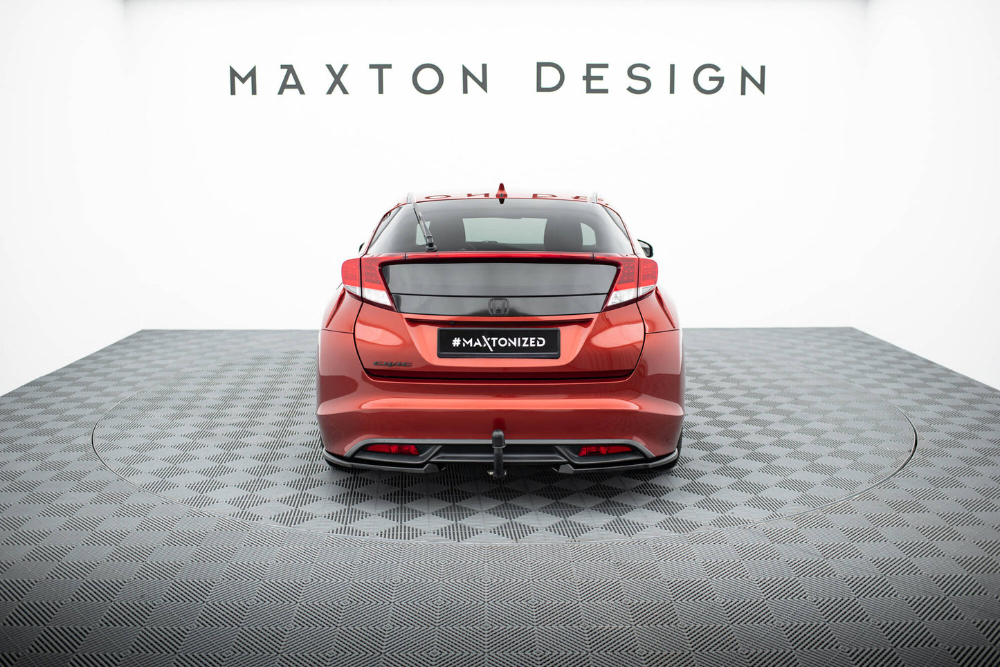 Maxton Heck Ansatz Flaps Diffusor für Honda Civic Hatchback Mk9 schwarz Hochglanz