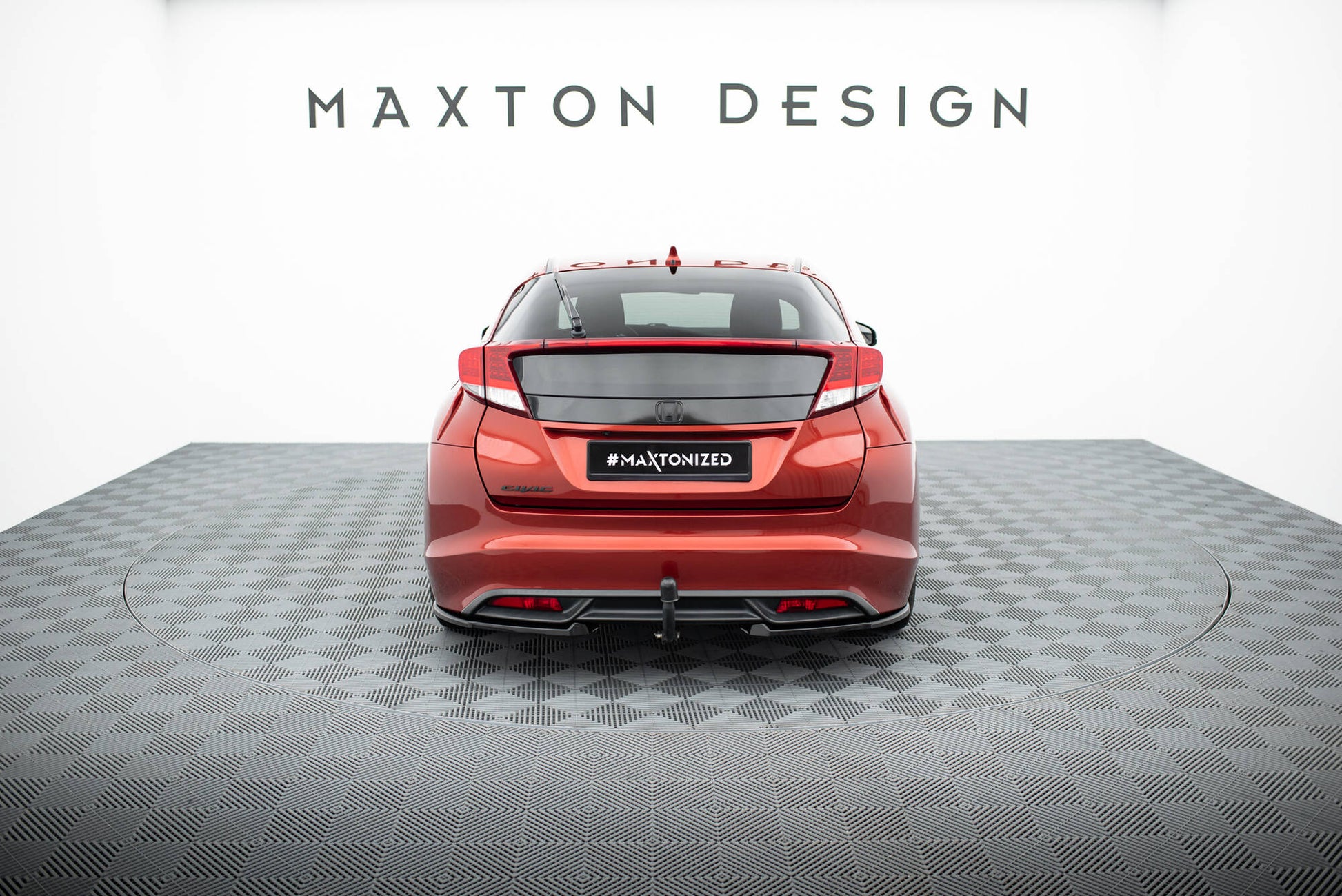 Maxton Heck Ansatz Flaps Diffusor für Honda Civic Hatchback Mk9 schwarz Hochglanz