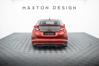 Maxton Heck Ansatz Flaps Diffusor für Honda Civic Hatchback Mk9 schwarz Hochglanz