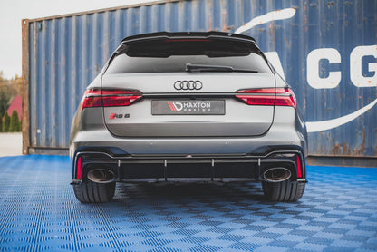 Maxton Diffusor Heck Ansatz für Audi RS6 C8 / RS7 C8 (Version mit Anhängerkupplung) schwarz Hochglanz