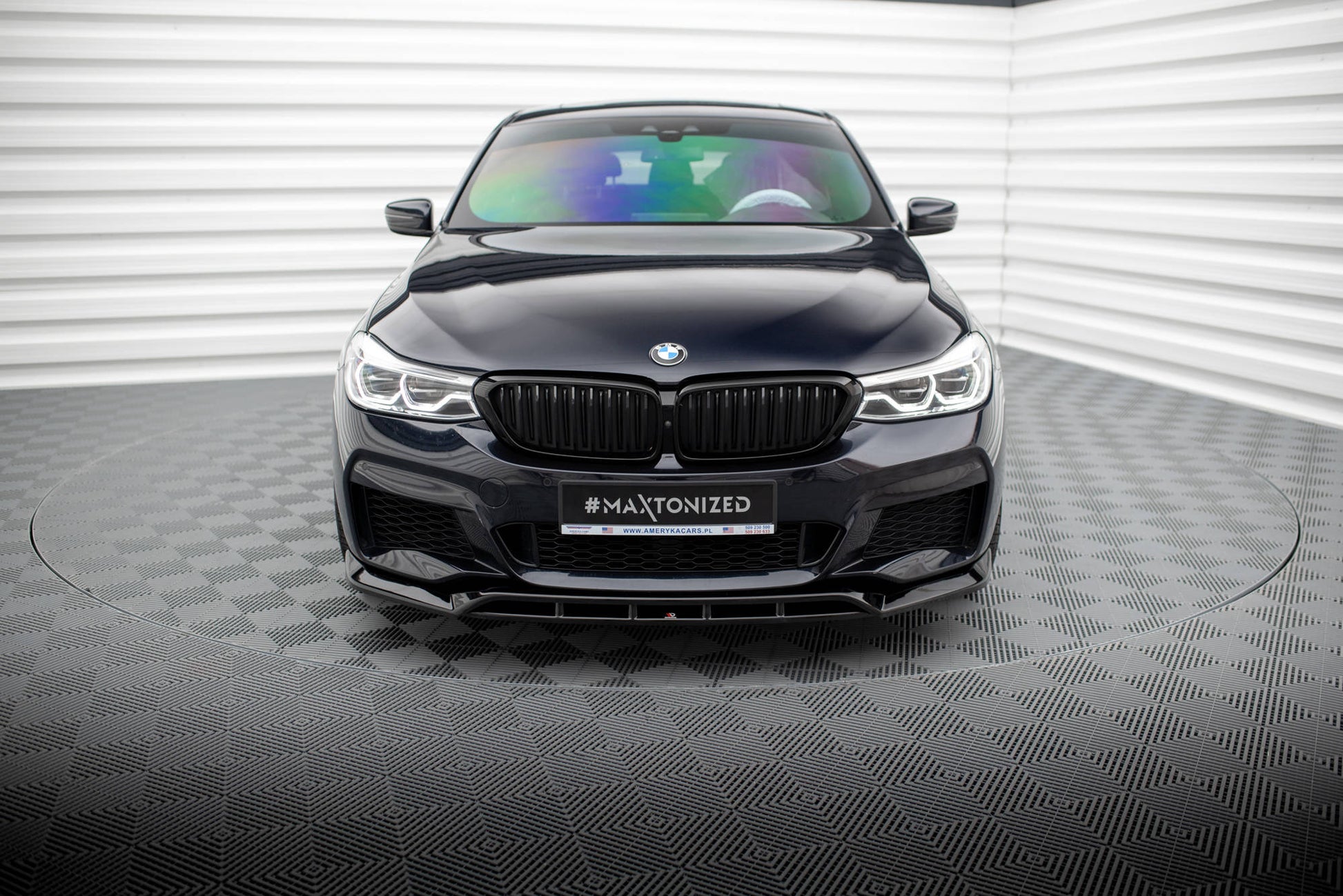 Maxton Front Ansatz für BMW 6er GT M-Paket G32 schwarz Hochglanz