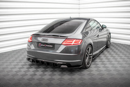 Maxton Heck Ansatz Flaps Diffusor V.2 für Audi TT S-Line 8S schwarz Hochglanz