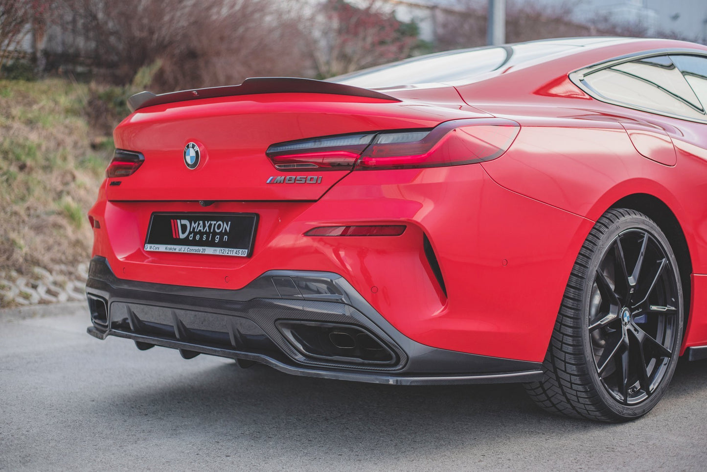 Maxton Mittlerer Diffusor Heck Ansatz DTM Look für BMW 8 Coupe M-Paket G15 schwarz Hochglanz