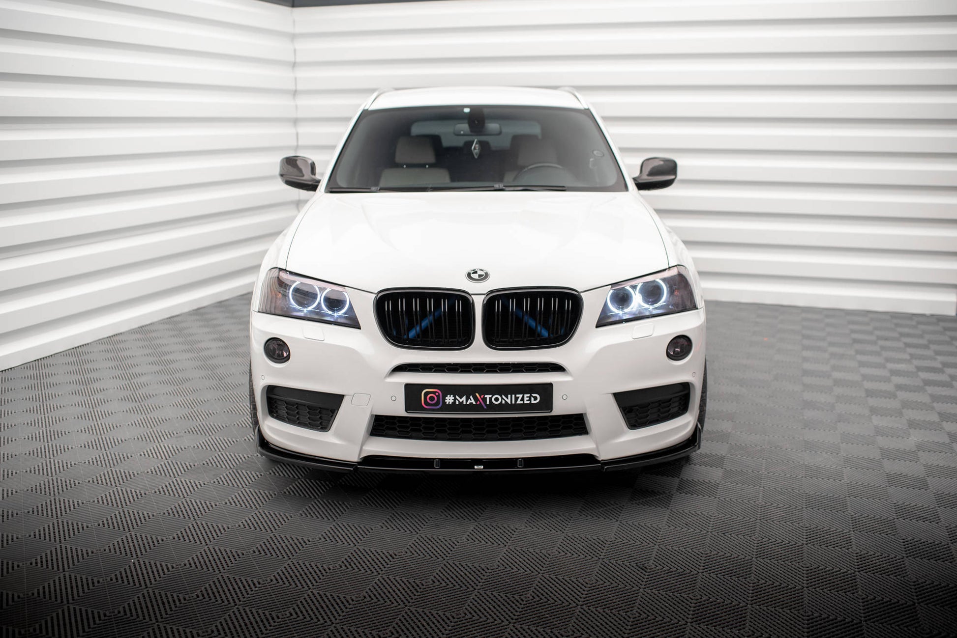 Maxton Front Ansatz für BMW X3 M-Paket F25 schwarz Hochglanz