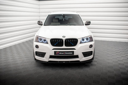 Maxton Front Ansatz für BMW X3 M-Paket F25 schwarz Hochglanz