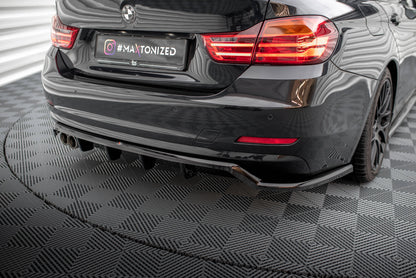 Maxton Mittlerer Diffusor Heck Ansatz DTM Look für BMW 4er Gran Coupe F36  schwarz Hochglanz