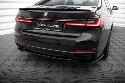 Maxton Zentrale Hinten Splitte BMW 7 G11 Facelift schwarz Hochglanz
