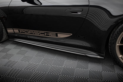 Maxton Seitenschweller Ansatz für Porsche 911 992 GT3 schwarz Hochglanz
