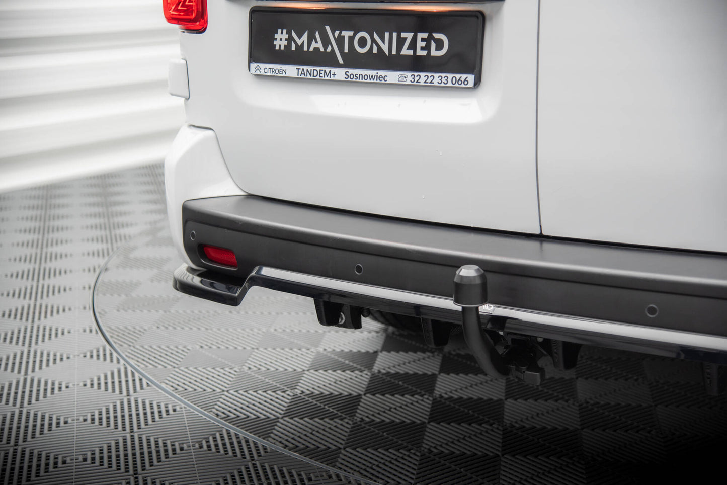Maxton Mittlerer Diffusor Heck Ansatz DTM Look für Citroen Jumpy L3 Mk3 schwarz Hochglanz