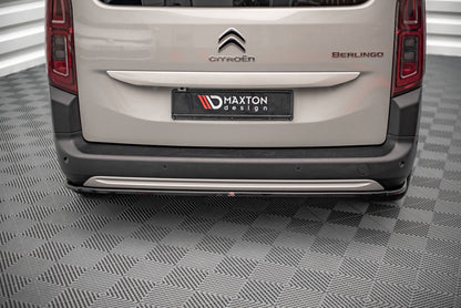 Maxton Mittlerer Diffusor Heck Ansatz für Citroen Berlingo Mk3 schwarz Hochglanz