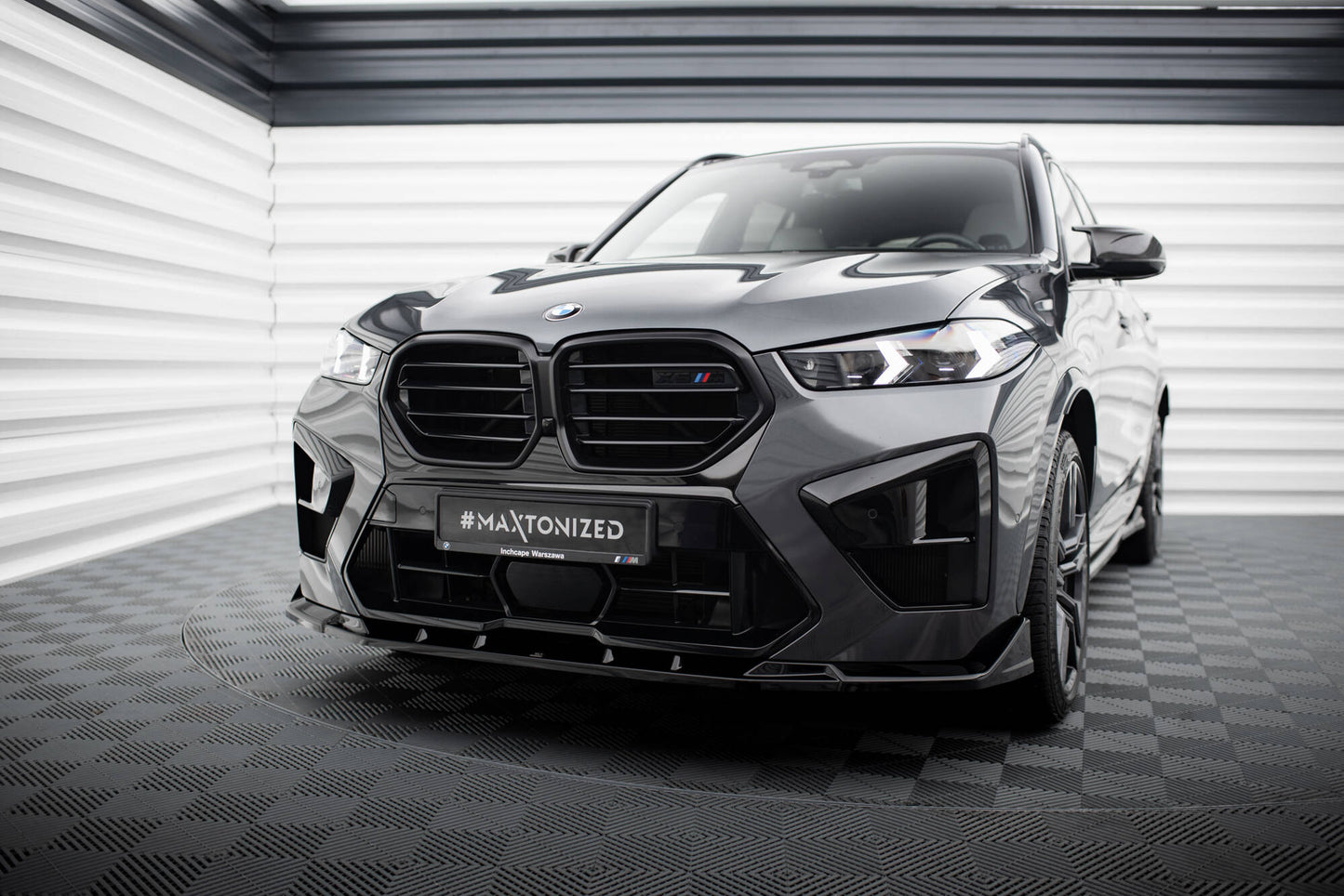 Maxton Front Ansatz V.2 für BMW X5 M F95 Facelift schwarz Hochglanz