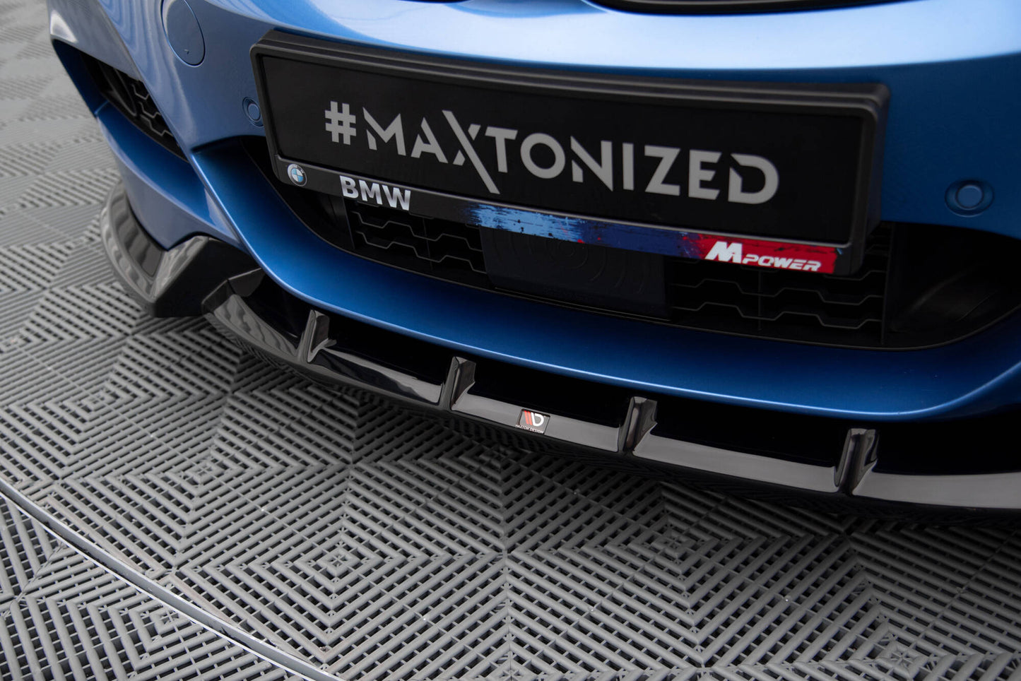 Maxton Front Ansatz V.1 für BMW 3er GT M-Paket F34 schwarz Hochglanz
