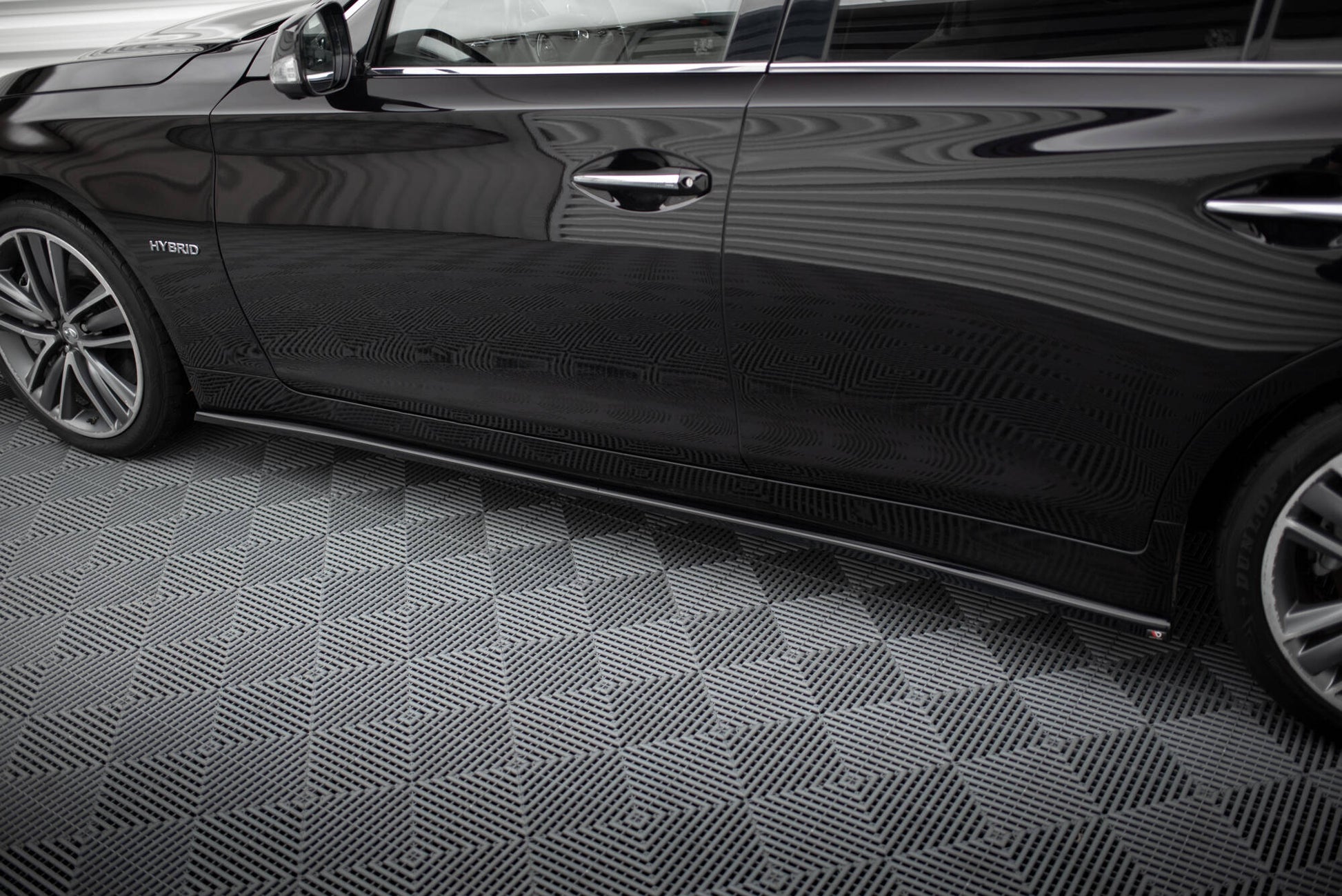 Maxton Seitenschweller Ansatz für V.2 für Infiniti Q50 S Mk1 schwarz Hochglanz