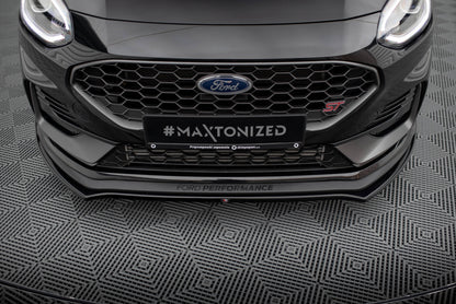 Maxton Front Ansatz V.1 für Ford Fiesta ST Mk8 Facelift schwarz Hochglanz