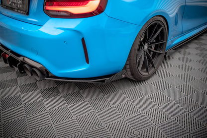 Maxton Street Pro Heck Ansatz Flaps Diffusor +Flaps für BMW M2 F87 schwarz Hochglanz