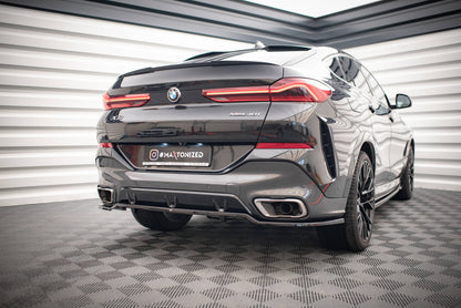 Maxton Mittlerer Diffusor Heck Ansatz DTM Look für V.3 BMW X6 M-Paket G06 schwarz Hochglanz
