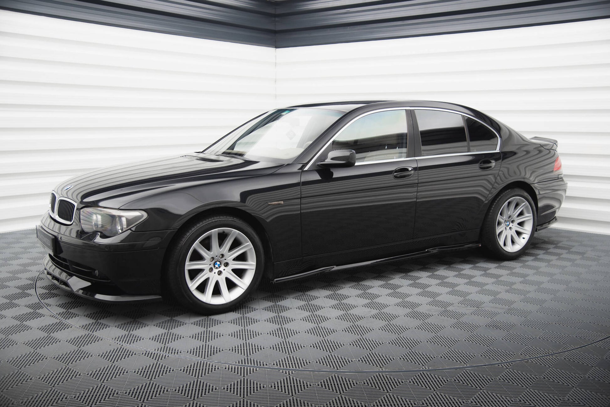Maxton Seitenschweller Ansatz für BMW 7 E65 schwarz Hochglanz