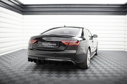 Maxton Diffusor Heck Ansatz für Audi A5 Coupe / Cabrio S-Line 8T (Einseitige Doppelauspuffversion)