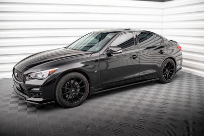 Maxton Seitenschweller Ansatz für V.1 für Infiniti Q50 S Mk1 schwarz Hochglanz