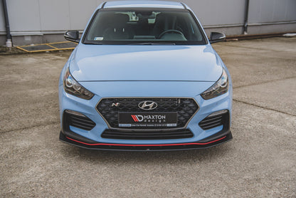 Maxton Robuste Racing Front Ansatz für passend +Flaps für Hyundai I30 N Mk3 Hatchback / Fastback schwarz Hochglanz