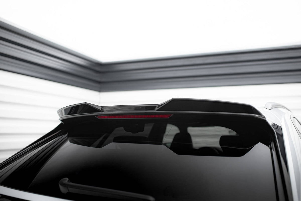 Maxton Höher Spoiler CAP für 3D Audi SQ8 / Q8 S-Line Mk1 schwarz Hochglanz