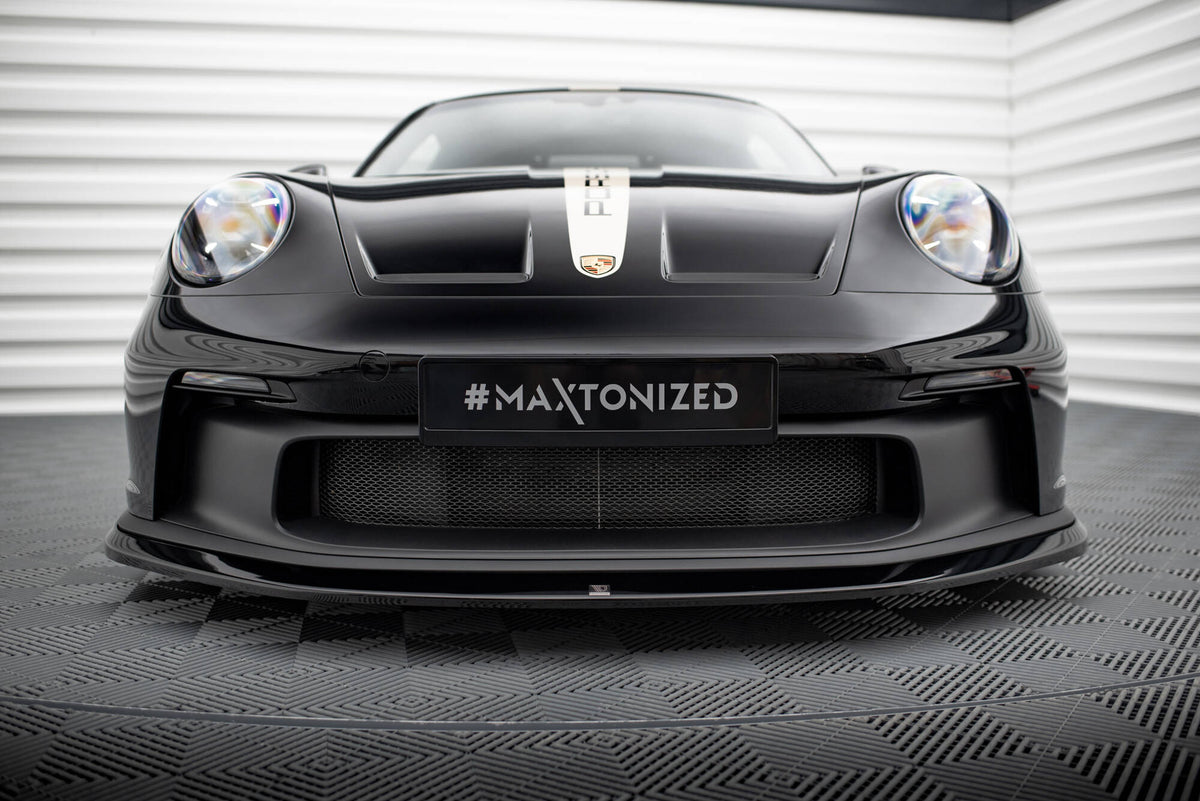 Maxton Front Ansatz für Porsche 911 992 GT3 schwarz Hochglanz