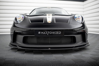 Maxton Front Ansatz für Porsche 911 992 GT3 schwarz Hochglanz