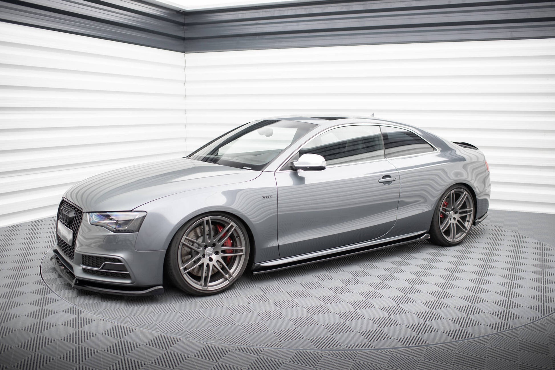 Maxton Seitenschweller Ansatz für V.2 für Audi S5 / A5 S-Line Coupe 8T schwarz Hochglanz