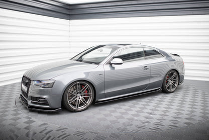 Maxton Seitenschweller Ansatz für V.2 für Audi S5 / A5 S-Line Coupe 8T schwarz Hochglanz