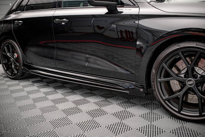 Maxton Street Pro Seitenschweller Ansatz für + Flaps Audi RS3 Sportback 8Y schwarz Hochglanz