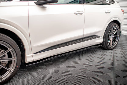 Maxton Seitenschweller Ansatz für Audi Q4 e-tron Sportback Mk1 schwarz Hochglanz