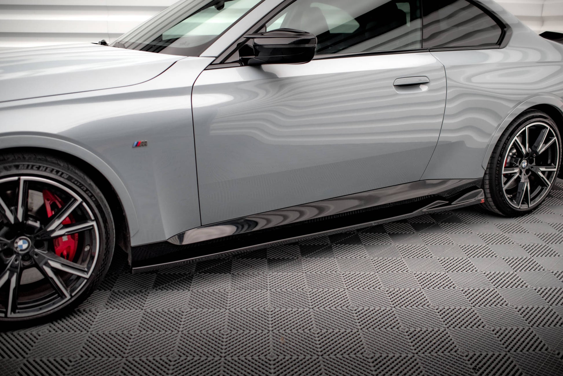 Maxton Seitenschweller Ansatz für V.1 für BMW 2 Coupe M-Paket / M240i G42 schwarz Hochglanz