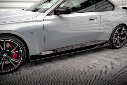 Maxton Seitenschweller Ansatz für V.1 für BMW 2 Coupe M-Paket / M240i G42 schwarz Hochglanz