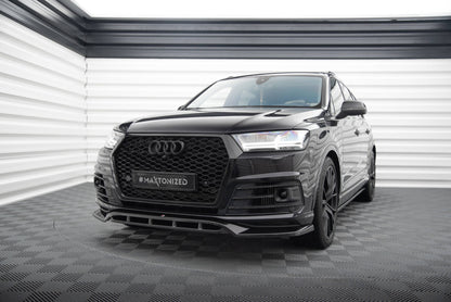 Maxton Front Ansatz V.2 für Audi SQ7 / Q7 S-Line Mk2 schwarz Hochglanz